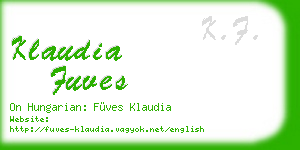 klaudia fuves business card