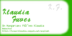 klaudia fuves business card